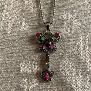 Mama/Baby Butterfly Gemstone Necklace